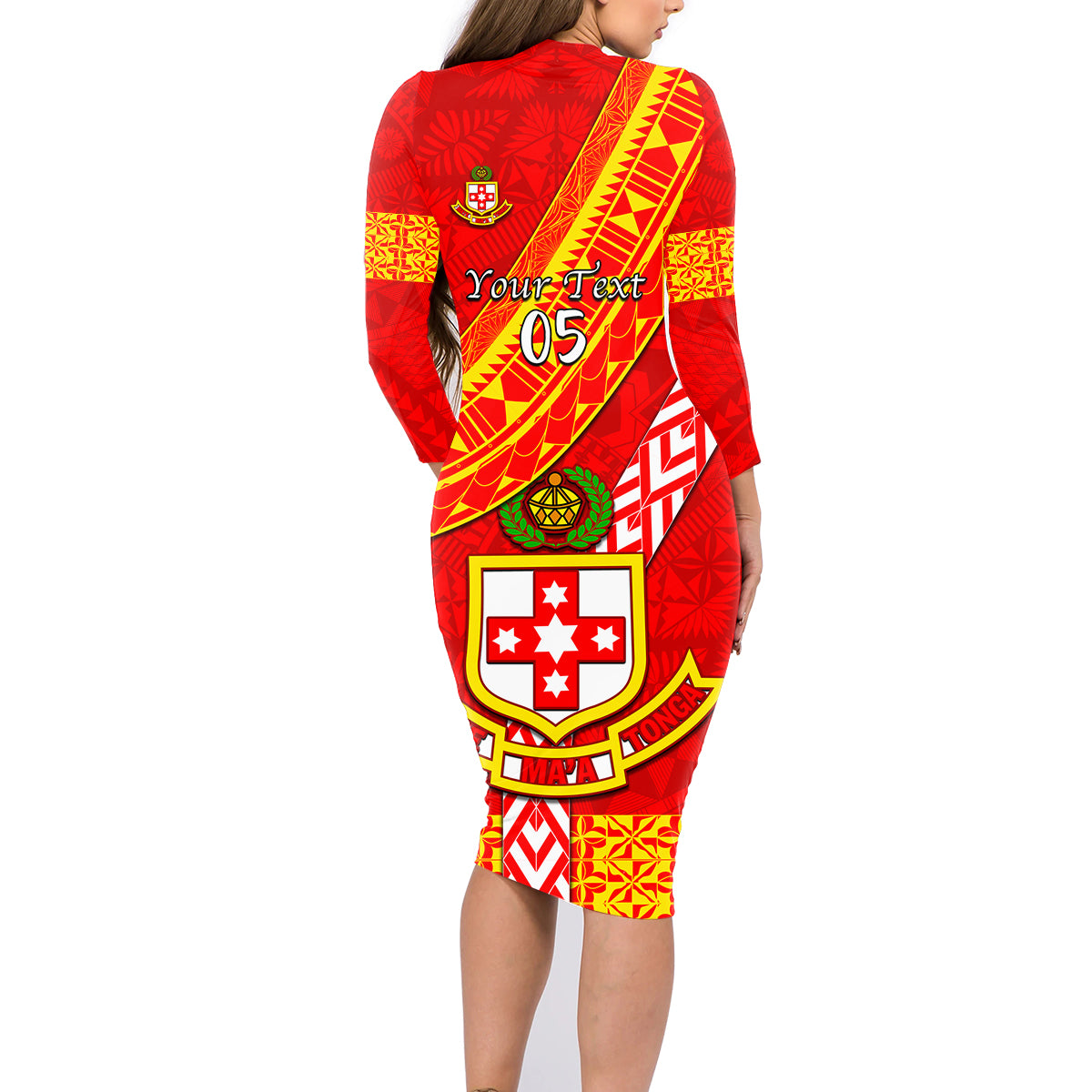 Custom Kolisi Tonga Family Matching Long Sleeve Bodycon Dress and Hawaiian Shirt Tongan Kupesi Pattern LT05 - Polynesian Pride