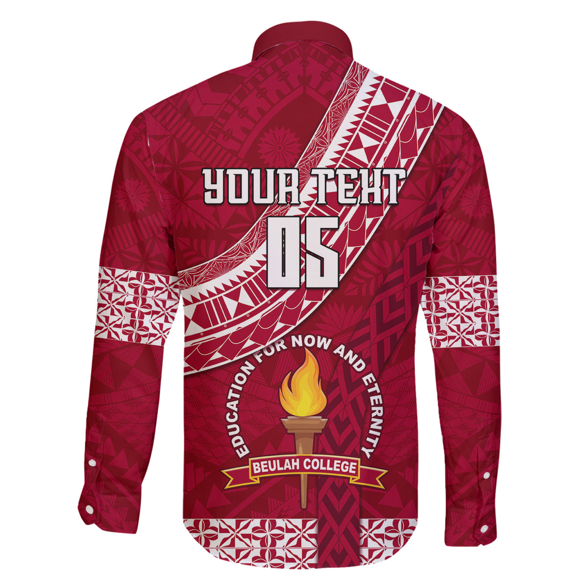 Custom Beulah College Family Matching Off Shoulder Maxi Dress and Hawaiian Shirt Tongan Kupesi Pattern LT05 - Polynesian Pride