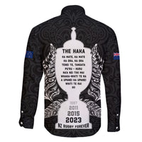 New Zealand Rugby Family Matching Long Sleeve Bodycon Dress and Hawaiian Shirt The Haka With Champions Cup LT05 - Polynesian Pride