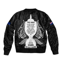 New Zealand Rugby Sleeve Zip Bomber Jacket The Haka With Champions Cup LT05 - Polynesian Pride