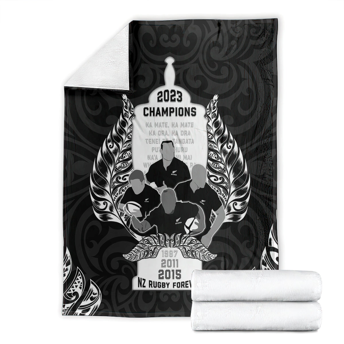 New Zealand Rugby Blanket The Haka With Champions Cup LT05 - Polynesian Pride