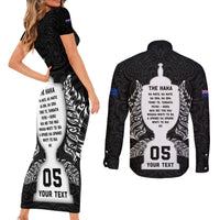 Custom New Zealand Rugby Couples Matching Short Sleeve Bodycon Dress and Long Sleeve Button Shirt The Haka With Champions Cup LT05 - Polynesian Pride