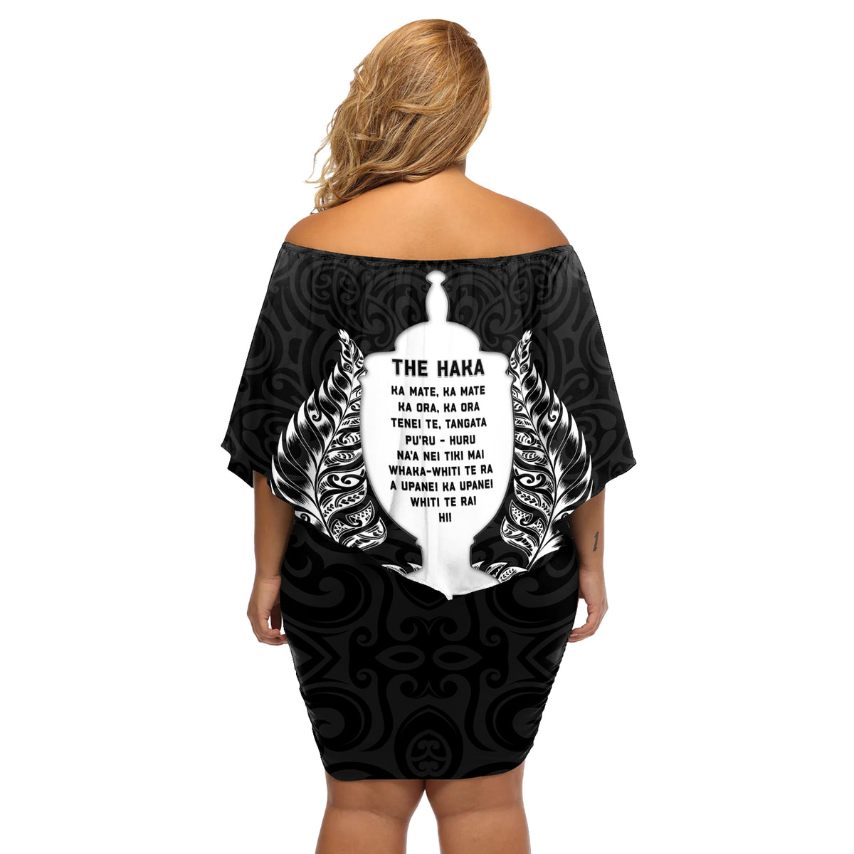 Custom New Zealand Rugby Off Shoulder Short Dress The Haka With Champions Cup LT05 - Polynesian Pride