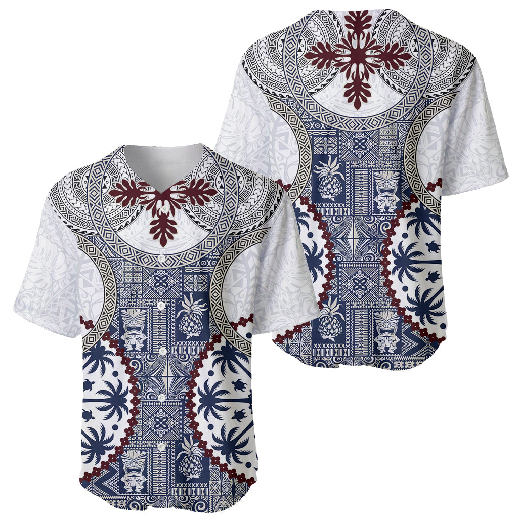 Hawaii Baseball Jersey Barkcloth Pattern Vintage Style LT05 - Polynesian Pride