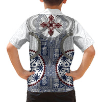 Hawaii Family Matching Long Sleeve Bodycon Dress and Hawaiian Shirt Barkcloth Pattern Vintage Style LT05 - Polynesian Pride