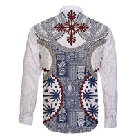 Hawaii Family Matching Long Sleeve Bodycon Dress and Hawaiian Shirt Barkcloth Pattern Vintage Style LT05 - Polynesian Pride