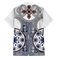 Hawaii Family Matching Off Shoulder Short Dress and Hawaiian Shirt Barkcloth Pattern Vintage Style LT05 - Polynesian Pride