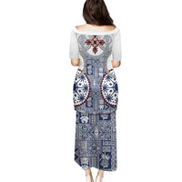 Hawaii Family Matching Puletasi and Hawaiian Shirt Barkcloth Pattern Vintage Style LT05 - Polynesian Pride