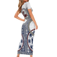 Hawaii Family Matching Short Sleeve Bodycon Dress and Hawaiian Shirt Barkcloth Pattern Vintage Style LT05 - Polynesian Pride