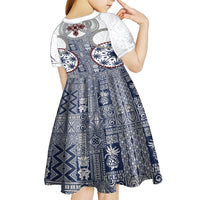 Hawaii Kid Short Sleeve Dress Barkcloth Pattern Vintage Style LT05 - Polynesian Pride