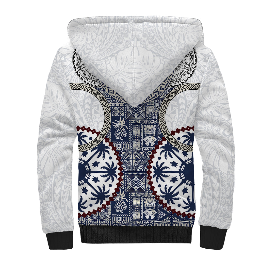 Hawaii Sherpa Hoodie Barkcloth Pattern Vintage Style LT05 - Polynesian Pride