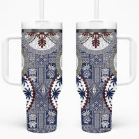 Hawaii Tumbler With Handle Barkcloth Pattern Vintage Style