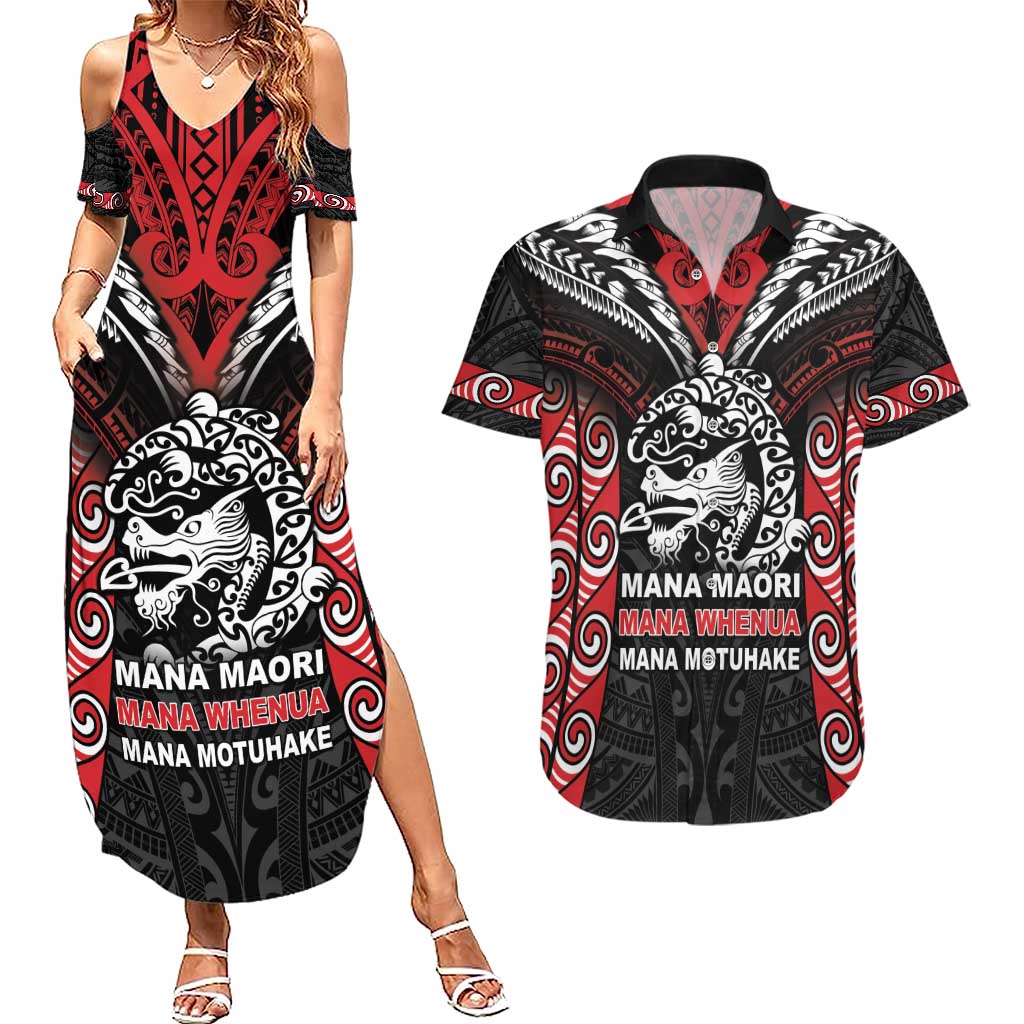 Aotearoa Mana Maori Couples Matching Summer Maxi Dress and Hawaiian Shirt Toitu Te Tiriti