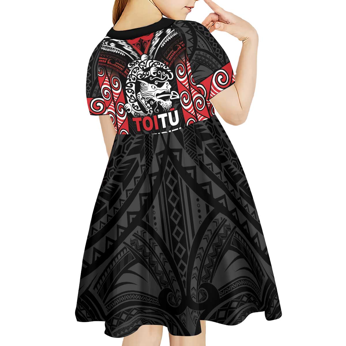 Aotearoa Mana Maori Kid Short Sleeve Dress Toitu Te Tiriti