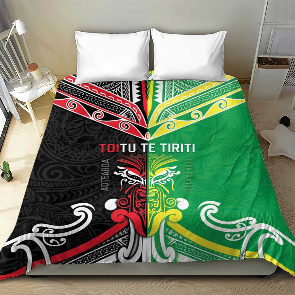 Cook Islands And Aotearoa Bedding Set Together For Te Tiriti O Waitangi
