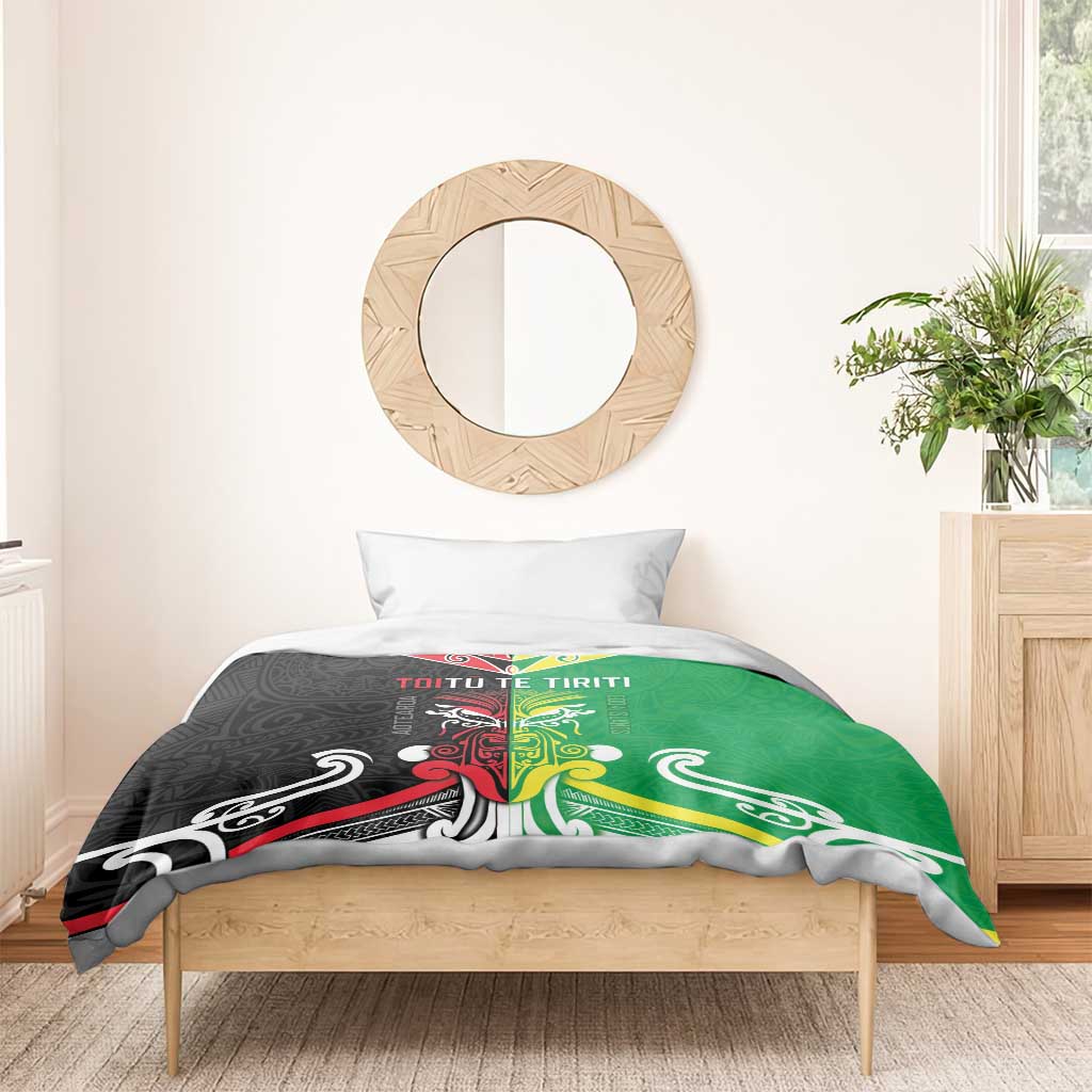 Cook Islands And Aotearoa Bedding Set Together For Te Tiriti O Waitangi
