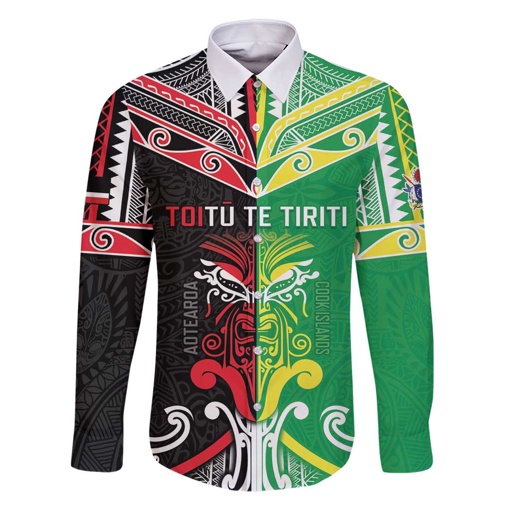 Cook Islands And Aotearoa Family Matching Long Sleeve Bodycon Dress and Hawaiian Shirt Together For Te Tiriti O Waitangi