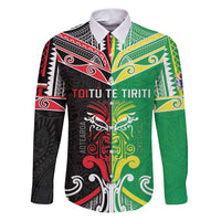 Cook Islands And Aotearoa Family Matching Puletasi and Hawaiian Shirt Together For Te Tiriti O Waitangi