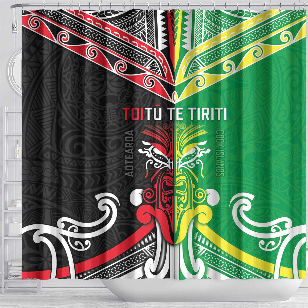 Cook Islands And Aotearoa Shower Curtain Together For Te Tiriti O Waitangi
