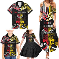 Niue And Aotearoa Family Matching Summer Maxi Dress and Hawaiian Shirt Together For Te Tiriti O Waitangi LT05 - Polynesian Pride