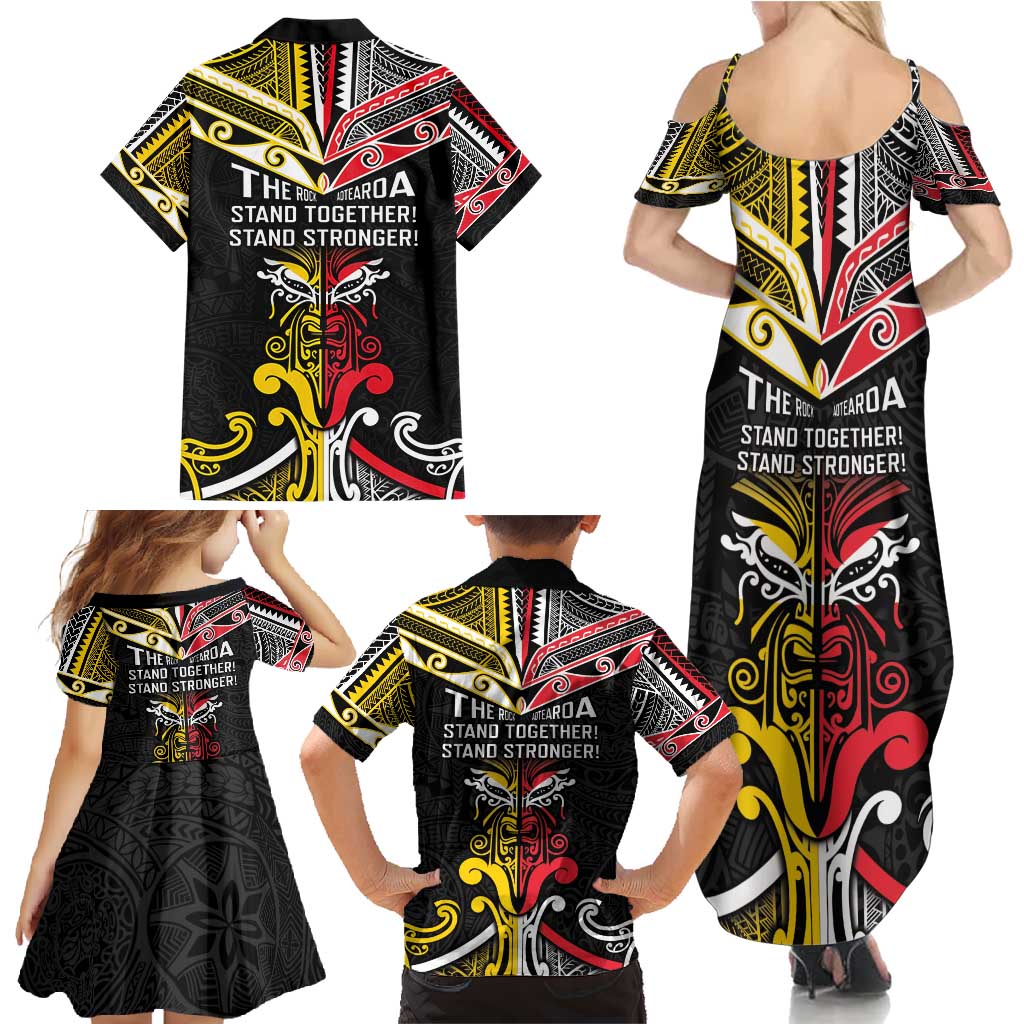Niue And Aotearoa Family Matching Summer Maxi Dress and Hawaiian Shirt Together For Te Tiriti O Waitangi LT05 - Polynesian Pride