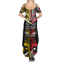 Niue And Aotearoa Family Matching Summer Maxi Dress and Hawaiian Shirt Together For Te Tiriti O Waitangi LT05 - Polynesian Pride