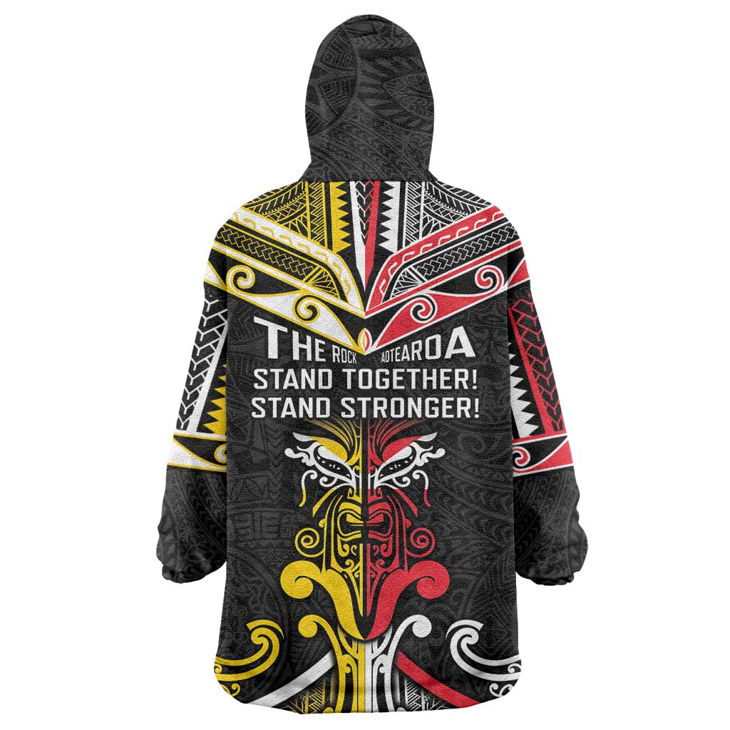 Niue And Aotearoa Wearable Blanket Hoodie Together For Te Tiriti O Waitangi