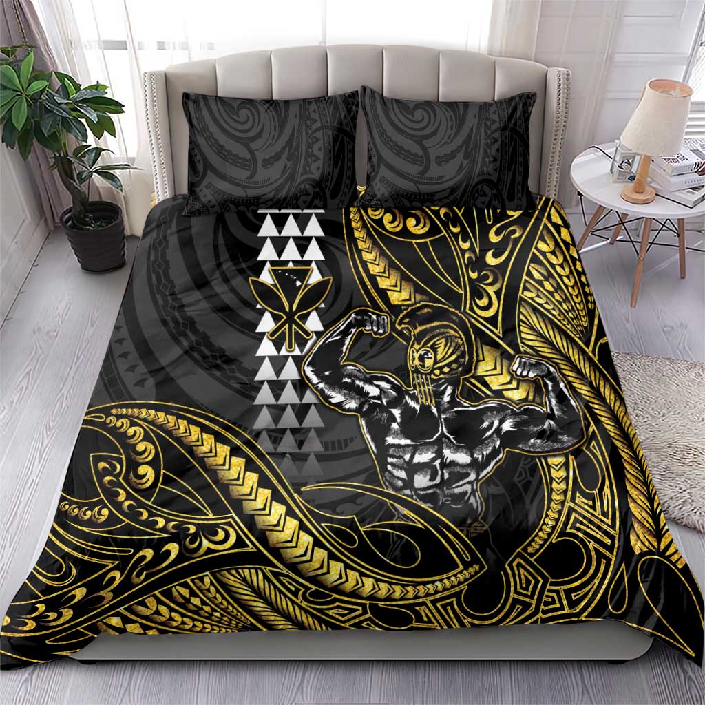 Hawaii Ikaika Warrior Helmet Bedding Set Gold Style LT05 - Polynesian Pride