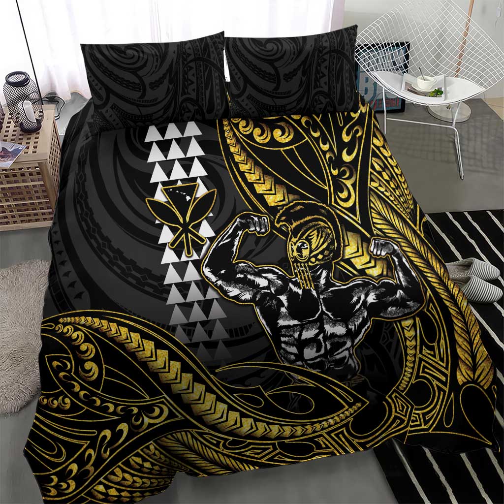 Hawaii Ikaika Warrior Helmet Bedding Set Gold Style LT05 - Polynesian Pride