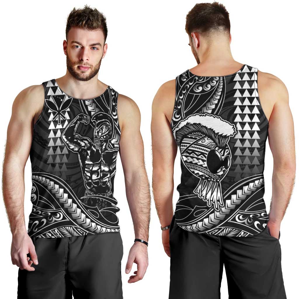 Hawaii Ikaika Warrior Helmet Men Tank Top Black Tribal Tattoo