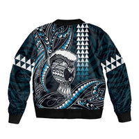 Hawaii Ikaika Warrior Helmet Bomber Jacket Blue Tribal Tattoo