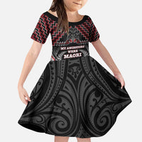 Aotearoa Family Matching Puletasi and Hawaiian Shirt Proud To Be Maori LT05 Daughter's Dress Red - Polynesian Pride