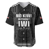 Aotearoa Toitu Te Tiriti Baseball Jersey No Kiwi Without Iwi LT05 Black - Polynesian Pride