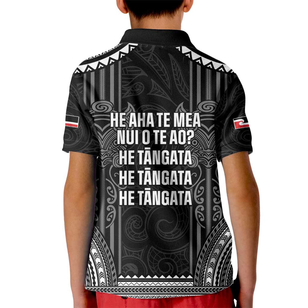 Aotearoa Toitu Te Tiriti Kid Polo Shirt No Kiwi Without Iwi LT05 - Polynesian Pride