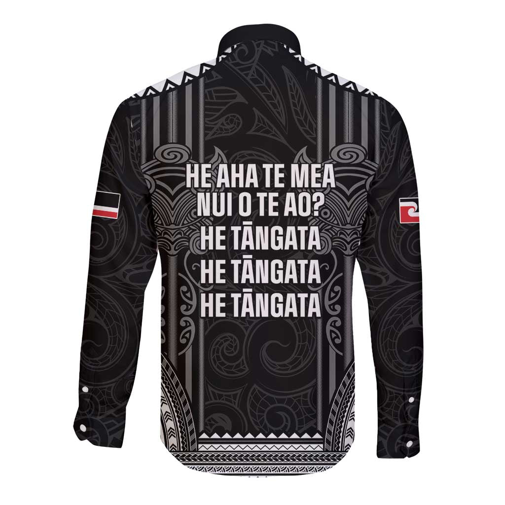 Aotearoa Toitu Te Tiriti Long Sleeve Button Shirt No Kiwi Without Iwi