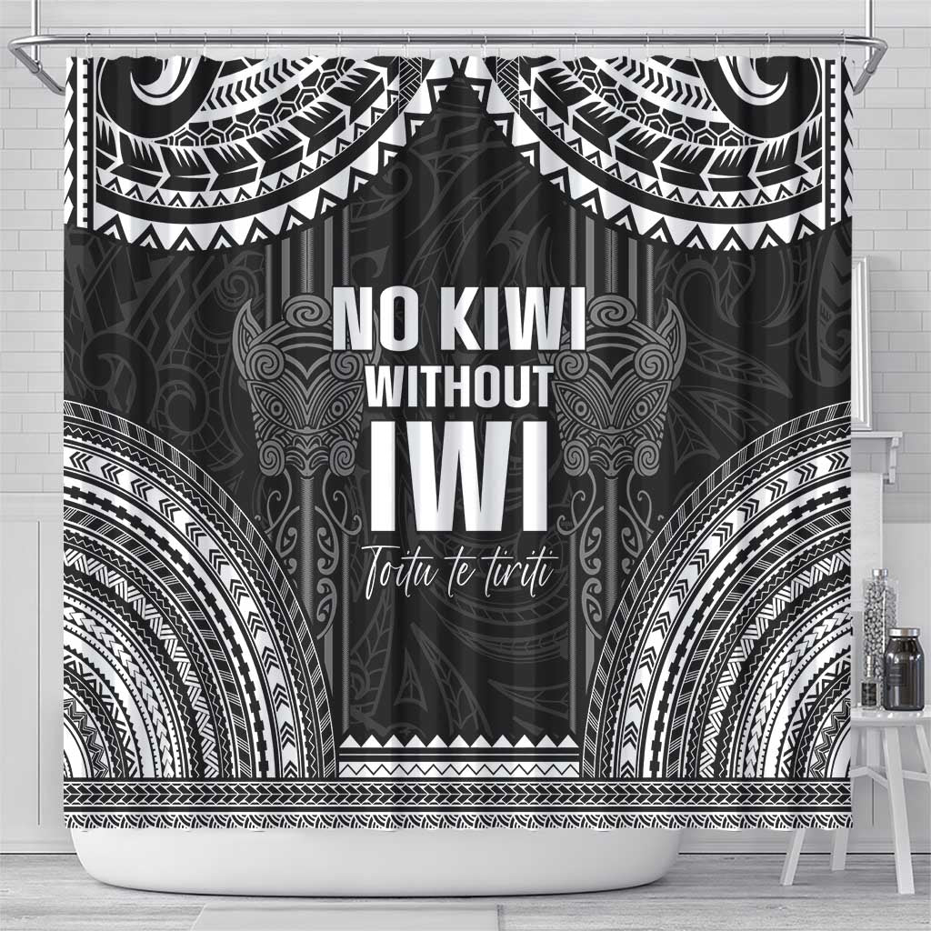 Aotearoa Toitu Te Tiriti Shower Curtain No Kiwi Without Iwi