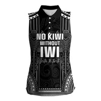 Aotearoa Toitu Te Tiriti Women Sleeveless Polo Shirt No Kiwi Without Iwi LT05 Female Black - Polynesian Pride