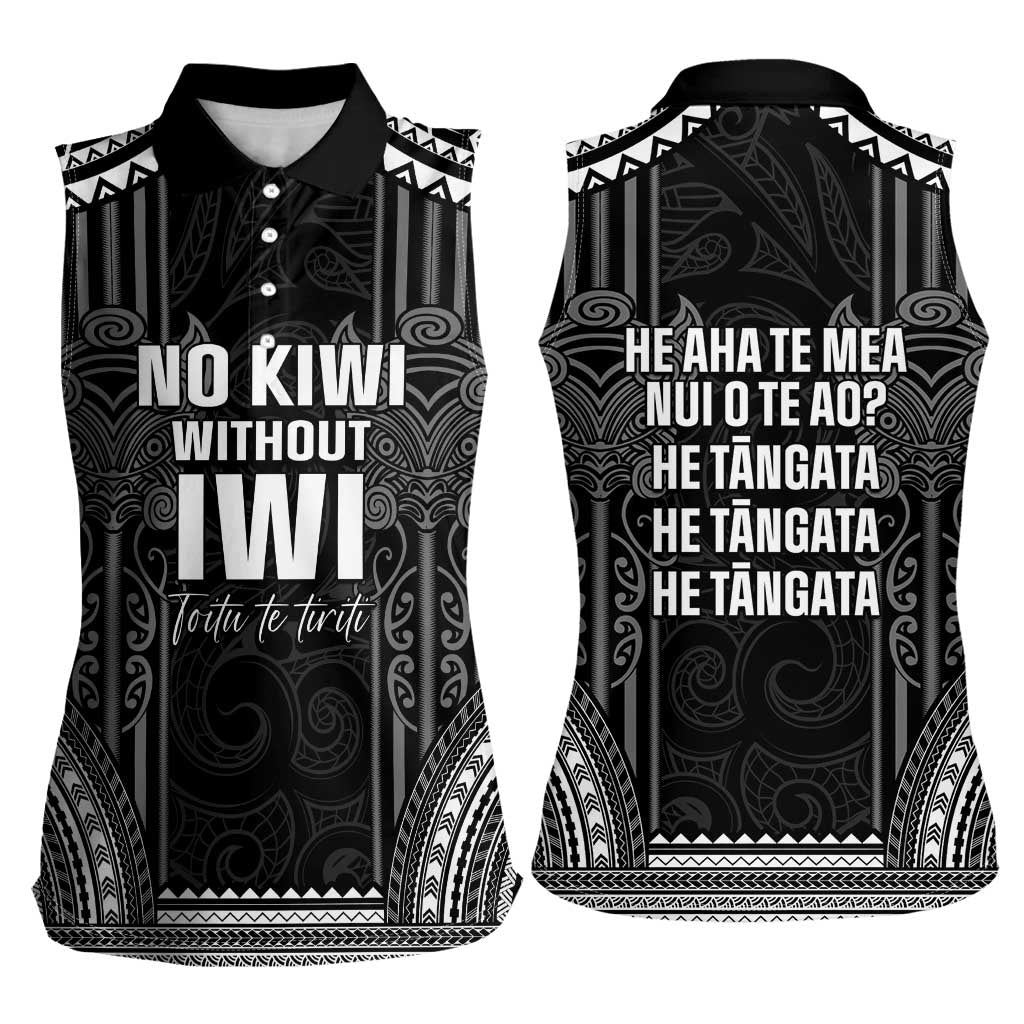 Aotearoa Toitu Te Tiriti Women Sleeveless Polo Shirt No Kiwi Without Iwi LT05 - Polynesian Pride