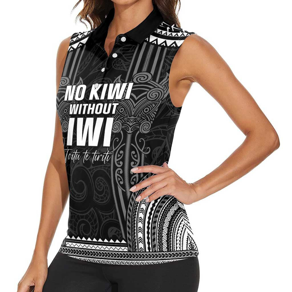 Aotearoa Toitu Te Tiriti Women Sleeveless Polo Shirt No Kiwi Without Iwi LT05 - Polynesian Pride