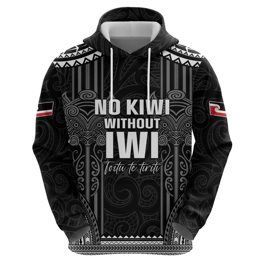 Aotearoa Toitu Te Tiriti Zip Hoodie No Kiwi Without Iwi