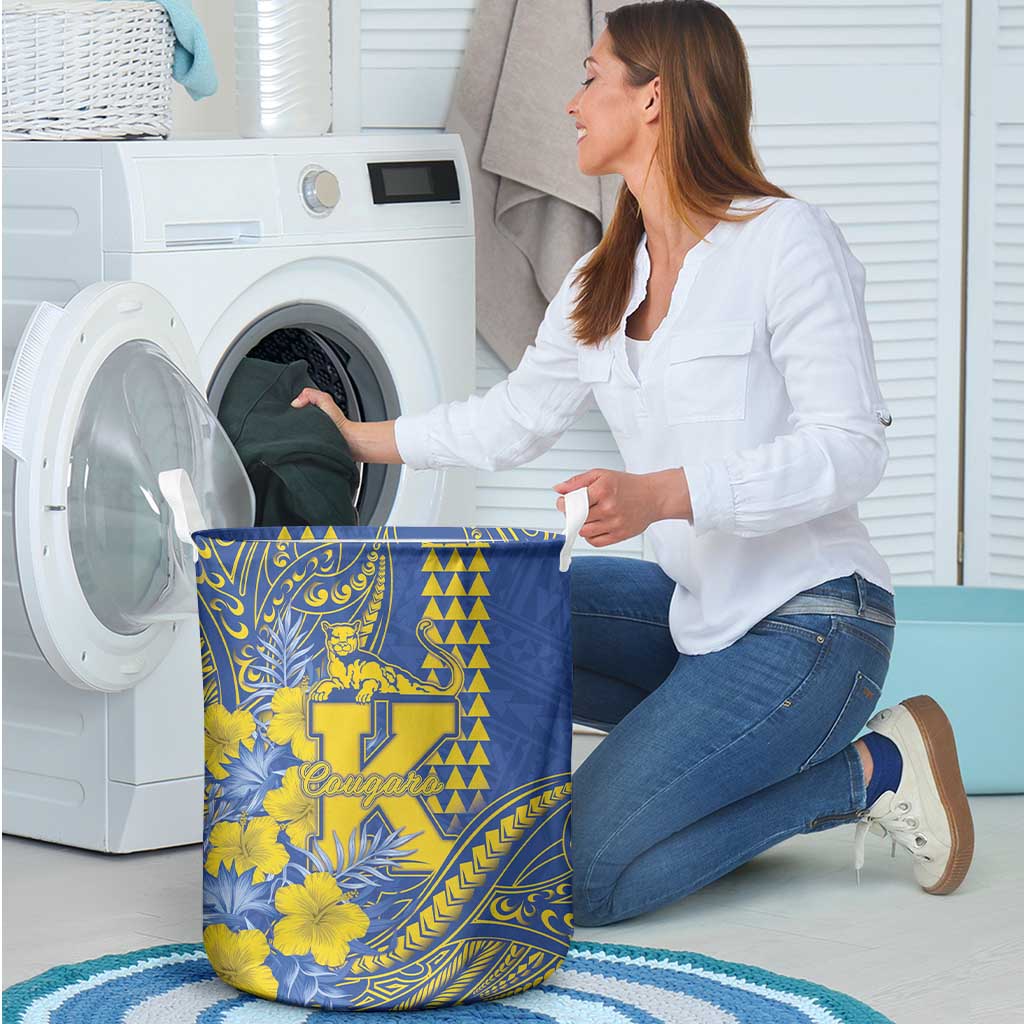 Hawaii Kaiser High School Laundry Basket Tribal Tattoo With Hibiscus Flowers