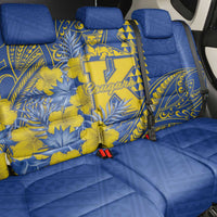 Hawaii Kaiser High School Back Car Seat Cover Tribal Tattoo With Hibiscus Flowers