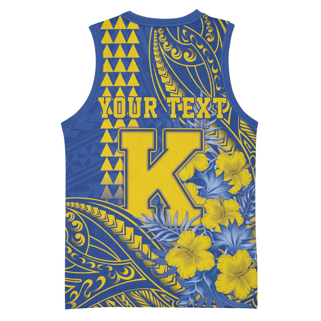 Personalised Hawaii Kaiser High School Basketball Jersey Tribal Tattoo With Hibiscus Flowers LT05 - Polynesian Pride
