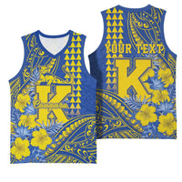 Personalised Hawaii Kaiser High School Basketball Jersey Tribal Tattoo With Hibiscus Flowers LT05 - Polynesian Pride