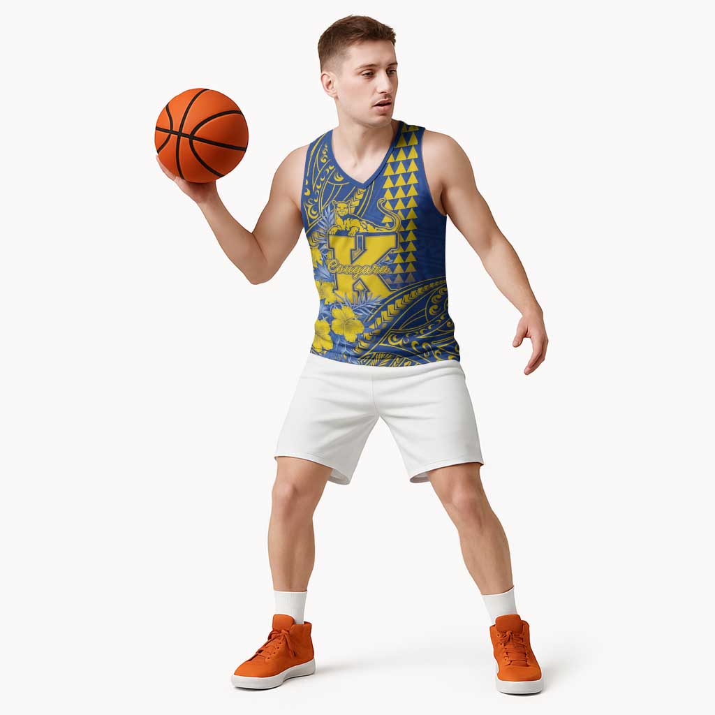 Personalised Hawaii Kaiser High School Basketball Jersey Tribal Tattoo With Hibiscus Flowers LT05 - Polynesian Pride