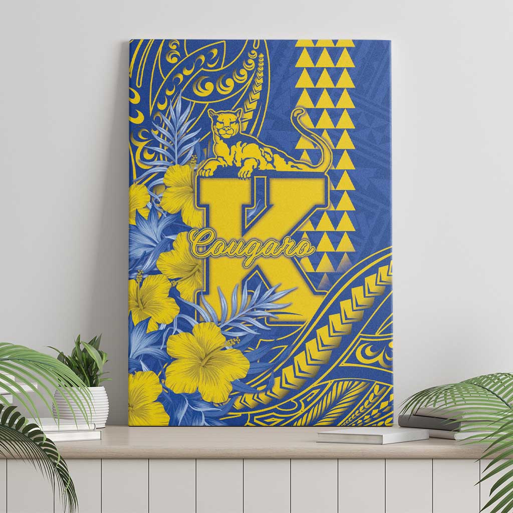 Hawaii Kaiser High School Canvas Wall Art Tribal Tattoo With Hibiscus Flowers