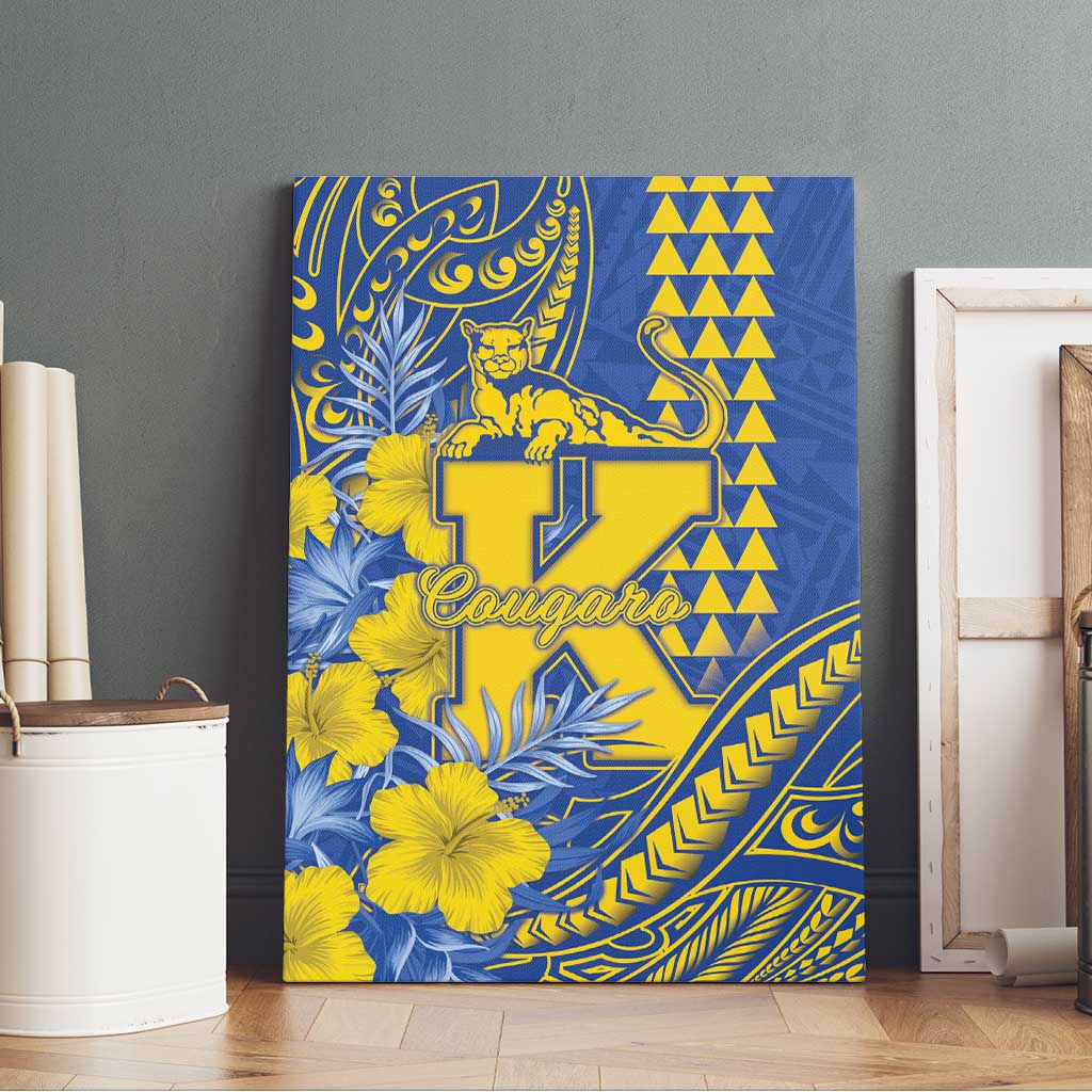 Hawaii Kaiser High School Canvas Wall Art Tribal Tattoo With Hibiscus Flowers