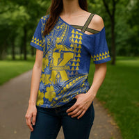 Personalised Hawaii Kaiser High School Cross Shoulder Shirt Tribal Tattoo With Hibiscus Flowers LT05 - Polynesian Pride