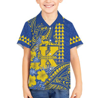 Personalised Hawaii Kaiser High School Family Matching Puletasi and Hawaiian Shirt Tribal Tattoo With Hibiscus Flowers
