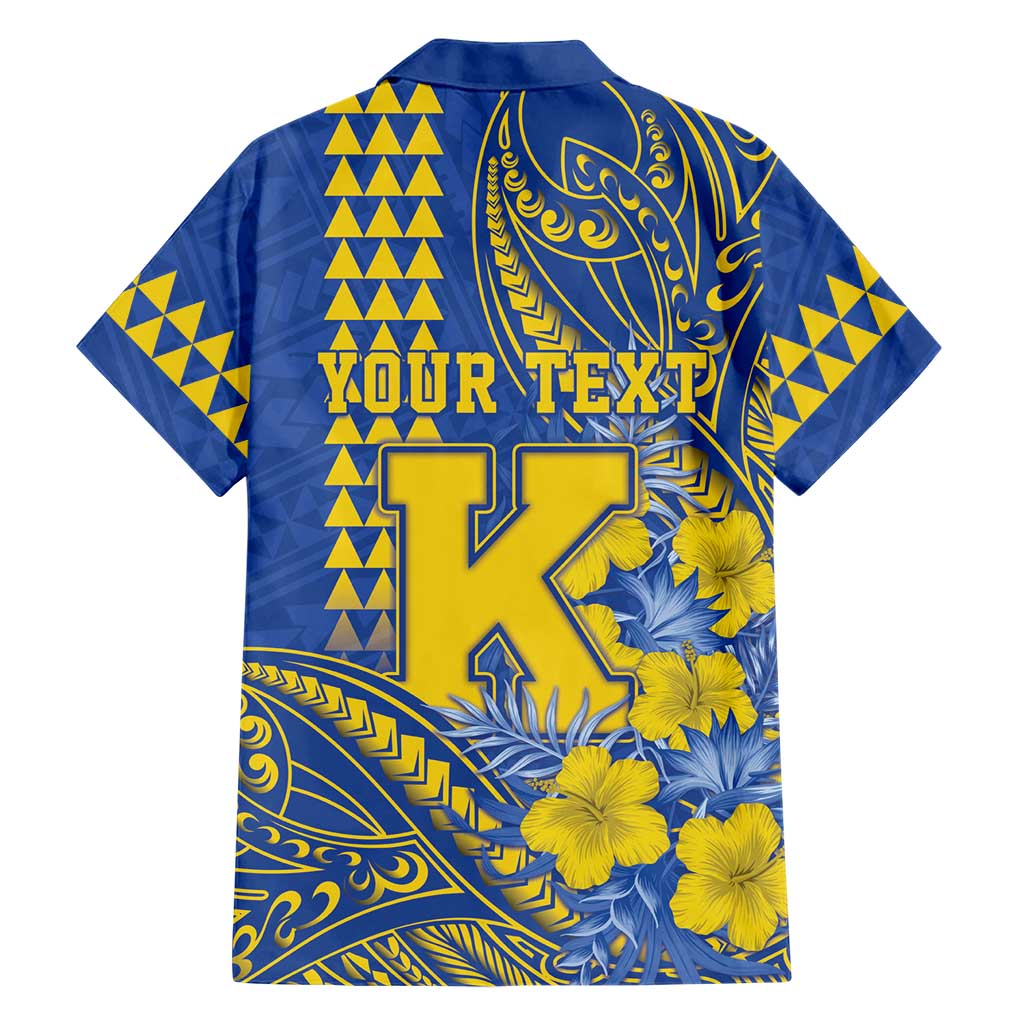 Personalised Hawaii Kaiser High School Family Matching Tank Maxi Dress and Hawaiian Shirt Tribal Tattoo With Hibiscus Flowers